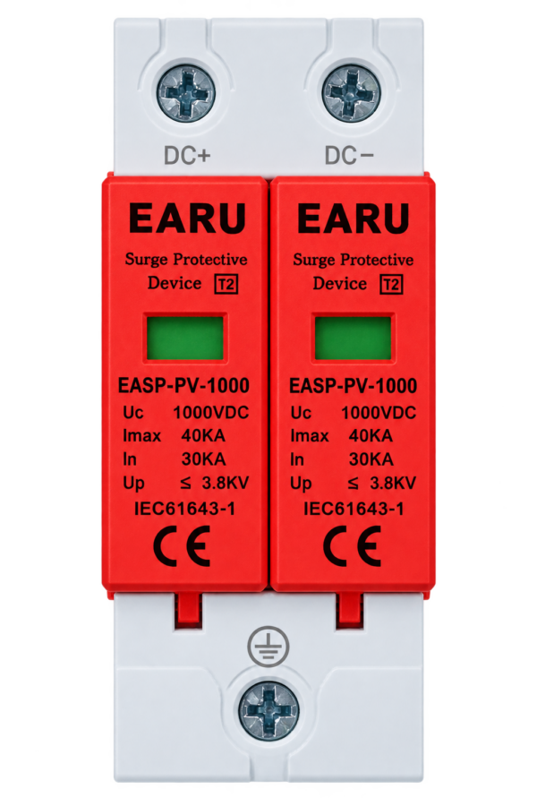 DC Катодна Защита за Соларни Системи EARU EASP-PV-1000 (1000V DC, 40kA, Type 2)
